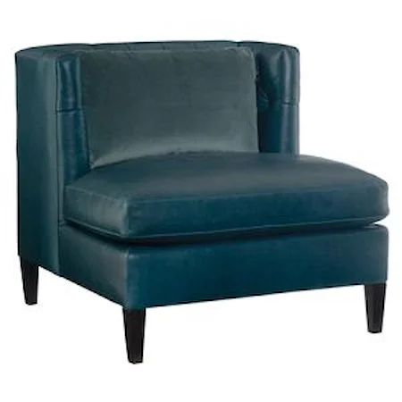 Armless Chair with Button Tufted Seat Back